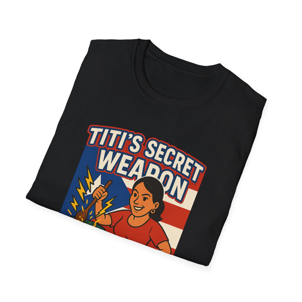 T-Shirt — "Titi's Secret Weapon: Sazón!" Retro Latin Cooking Tee