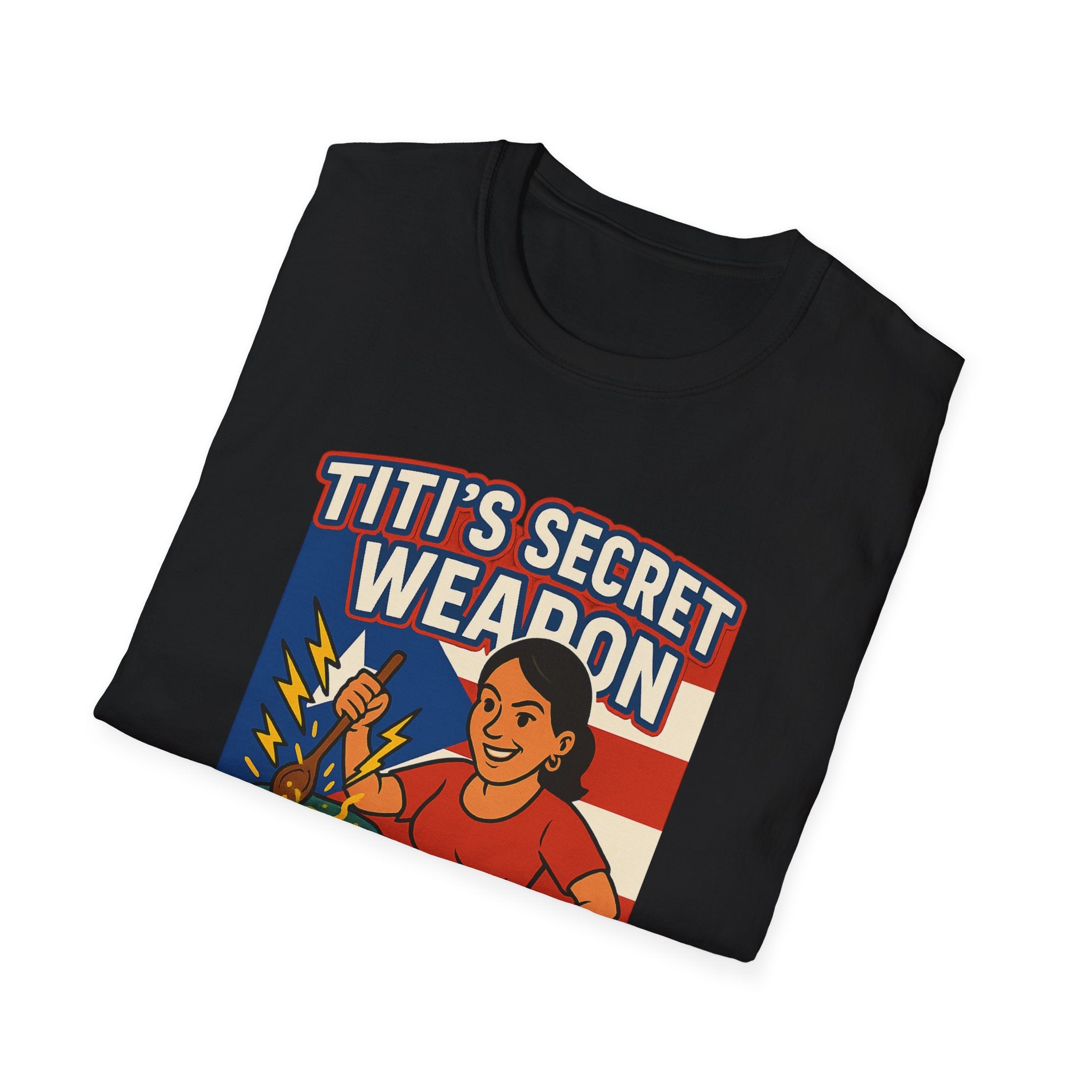 T-Shirt — "Titi's Secret Weapon: Sazón!" Retro Latin Cooking Tee
