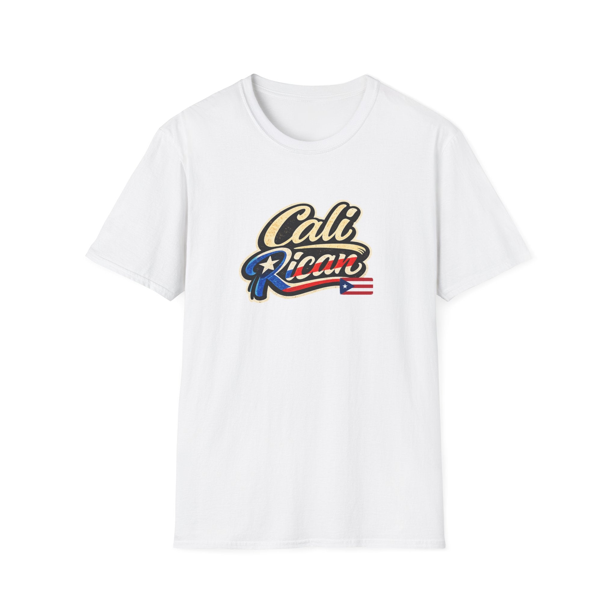 Cali Rican T-Shirt — Retro Puerto Rico Flag Script Tee