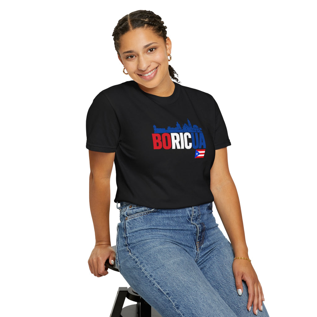 Borícua Skyline T‑Shirt — Puerto Rico Flag Pride Tee