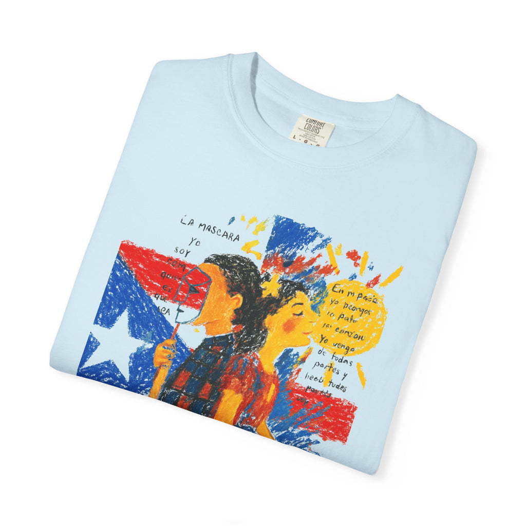 Puerto Rican Flag Art T-Shirt Julia de Burgos homenaje— "The Dua Julia" Illustrated Graphic Tee