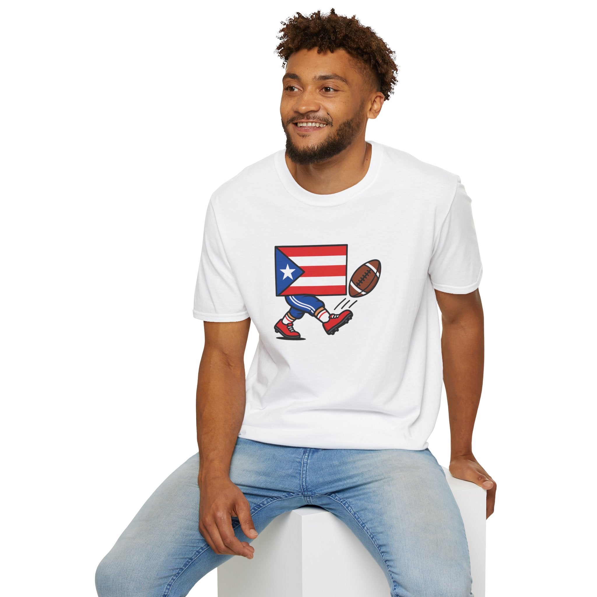 Puerto Rico Flag Football T-Shirt — Puerto Rican Football Fan Tee