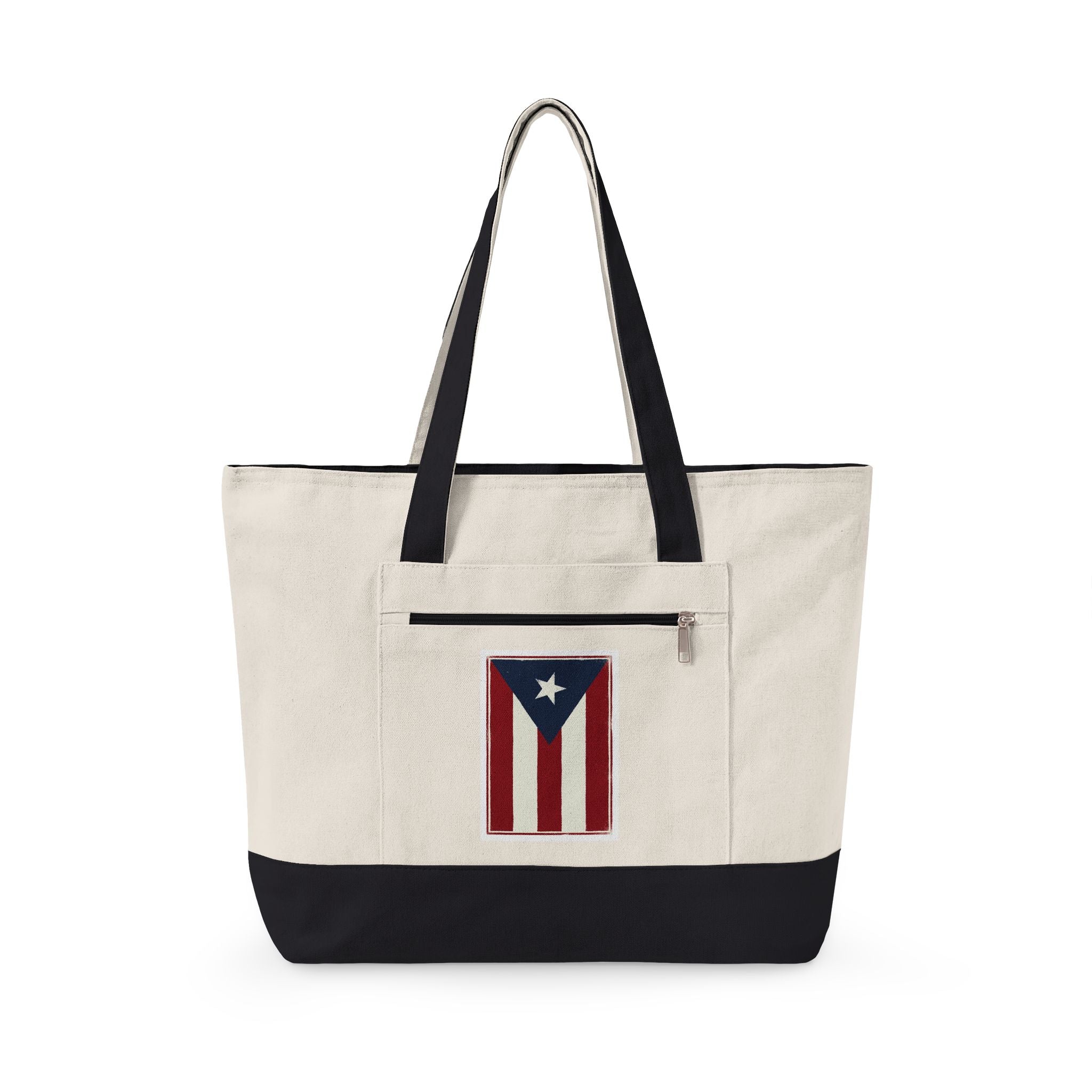 Tote - Puerto Rico Flag Zippered Beach & Market Bag