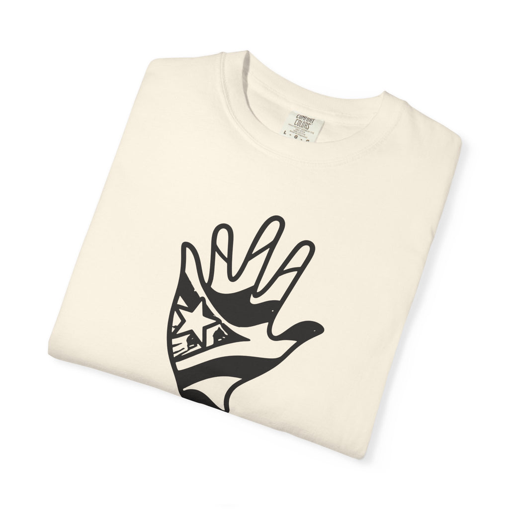 Puerto Rico Hand Graphic T-Shirt — Puerto Rican Flag Palm Tee