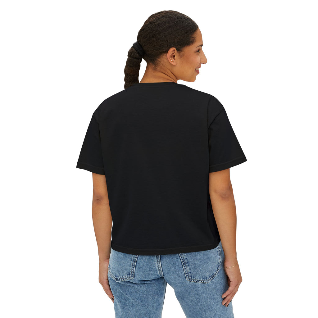 Boxy Tee — Vintage Portrait Graphic "Julia de Burgos" poem Women's Cropped T-Shirt
