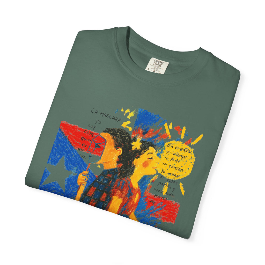 Puerto Rican Flag Art T-Shirt Julia de Burgos homenaje— "The Dua Julia" Illustrated Graphic Tee