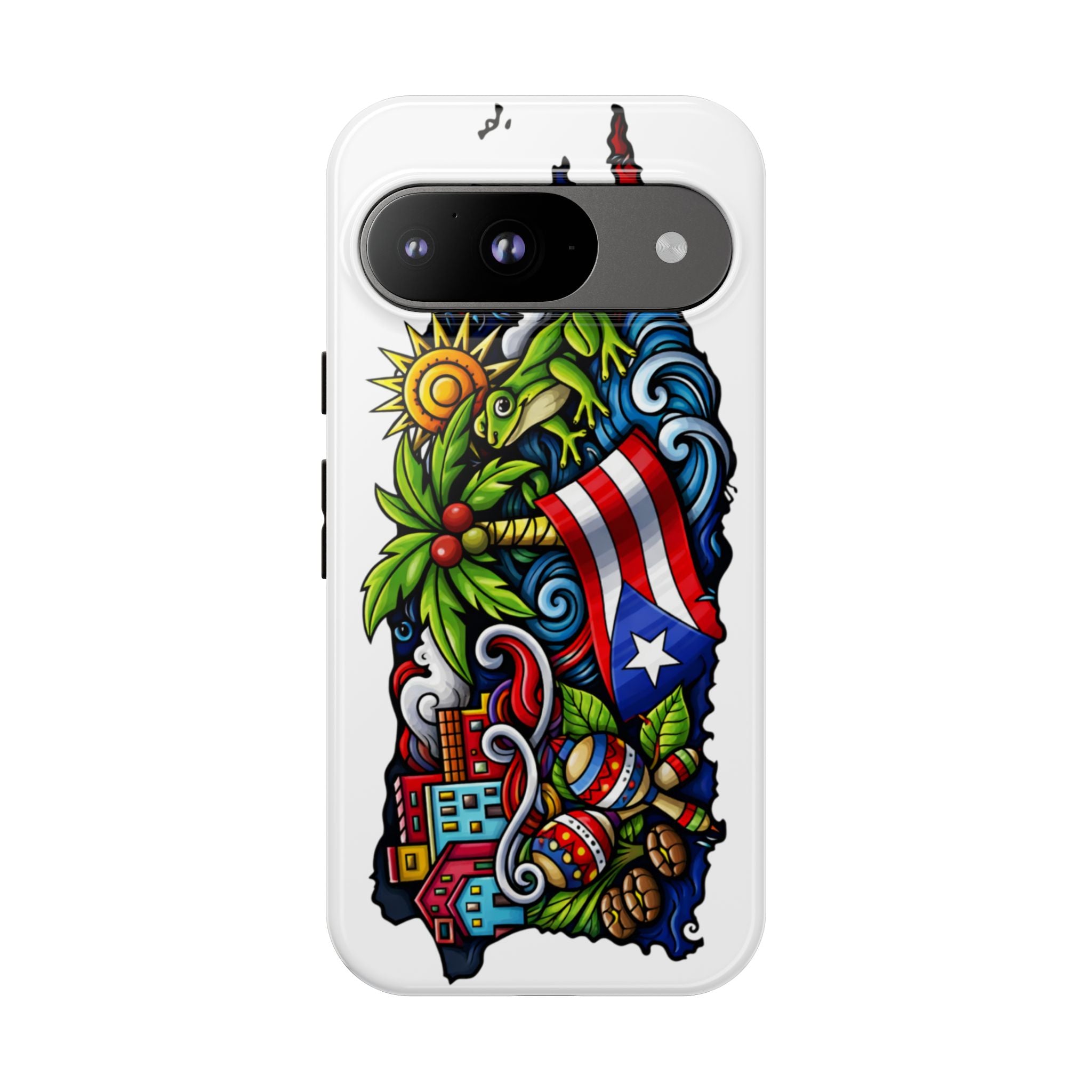 Phone Case — Puerto Rico Flag Tropical Tattoo Design