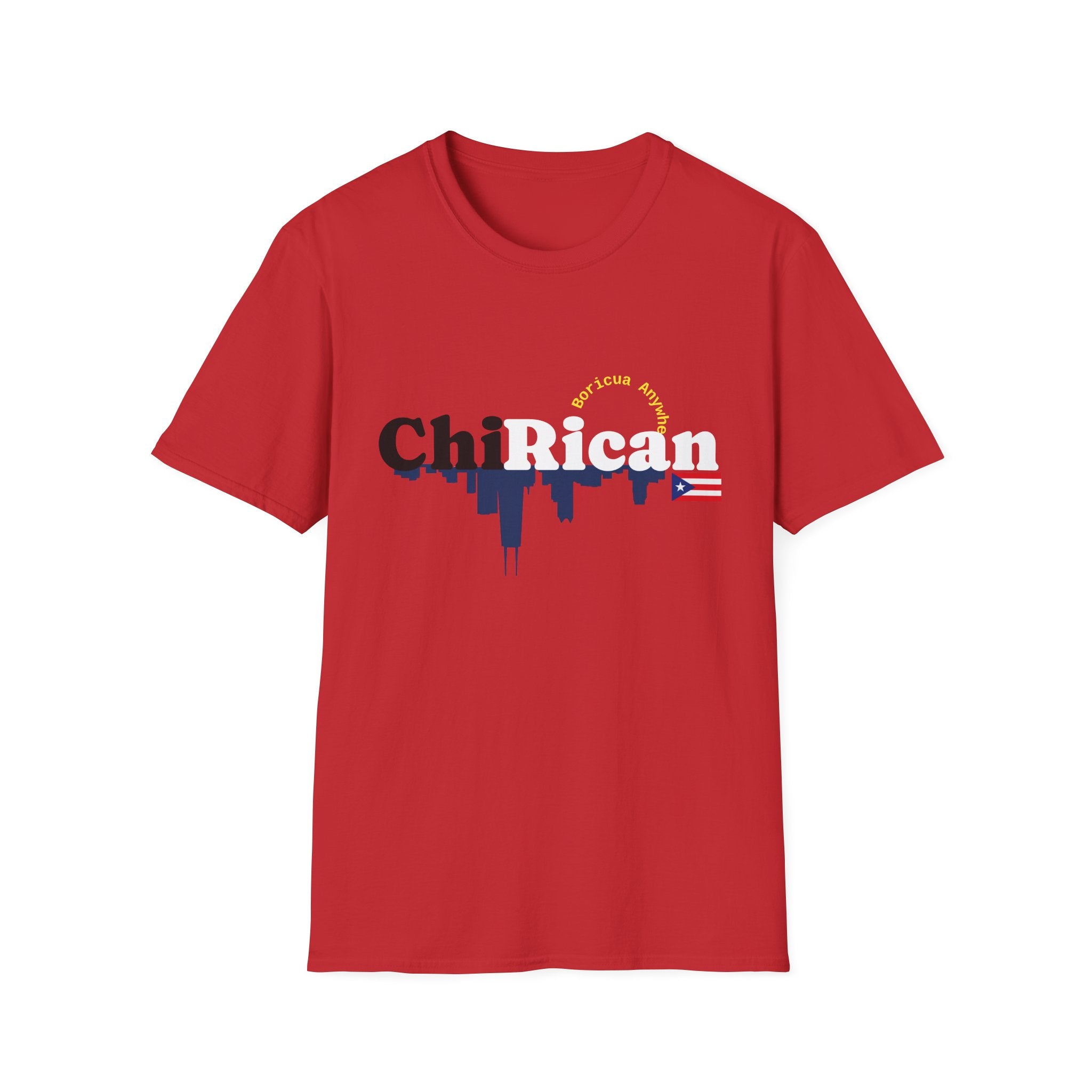 Chirican Pride T-Shirt — Puerto Rican Flag & City Skyline Graphic