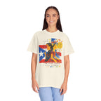 Puerto Rican Flag Art T-Shirt Julia de Burgos homenaje— "The Dua Julia" Illustrated Graphic Tee