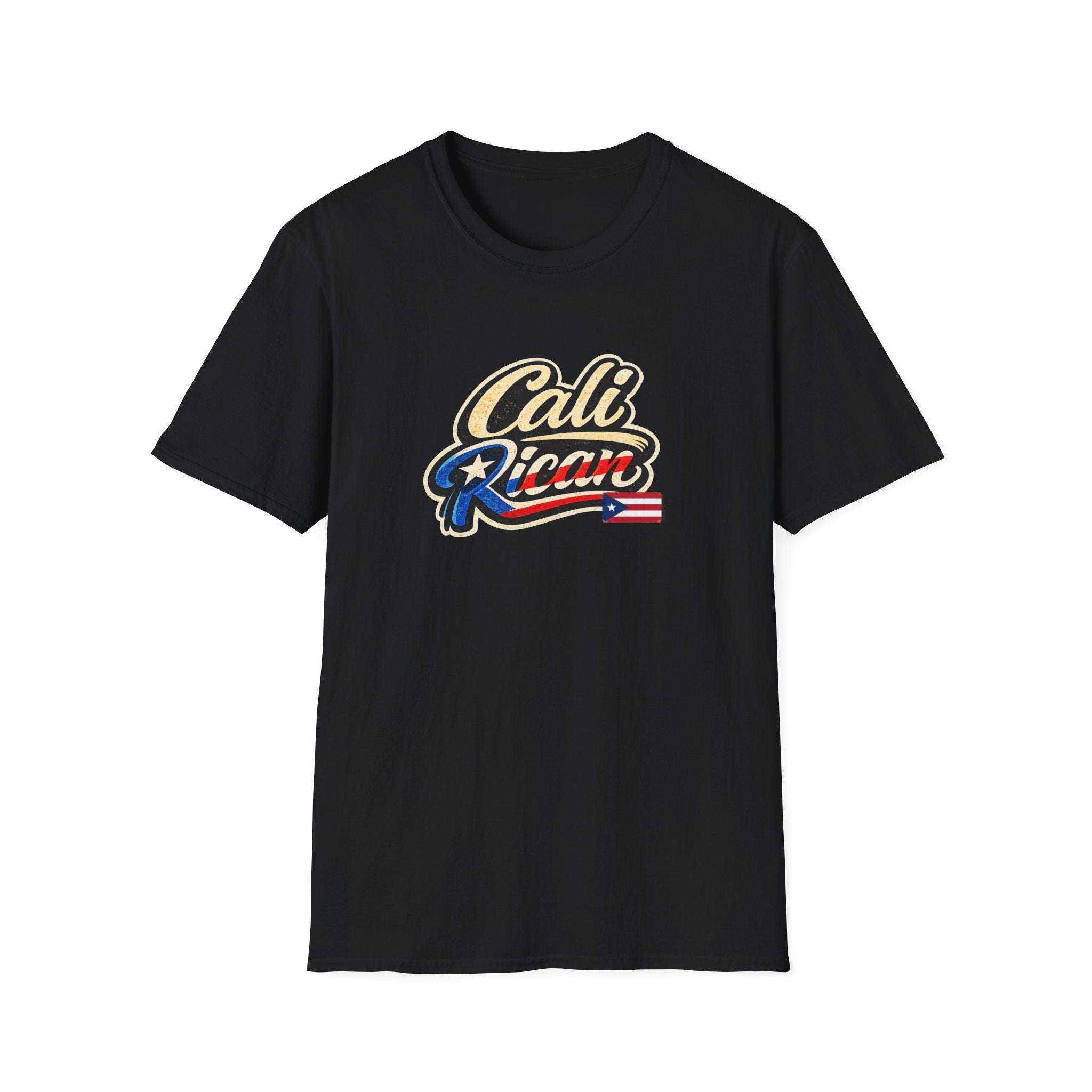Cali Rican T-Shirt — Retro Puerto Rico Flag Script Tee