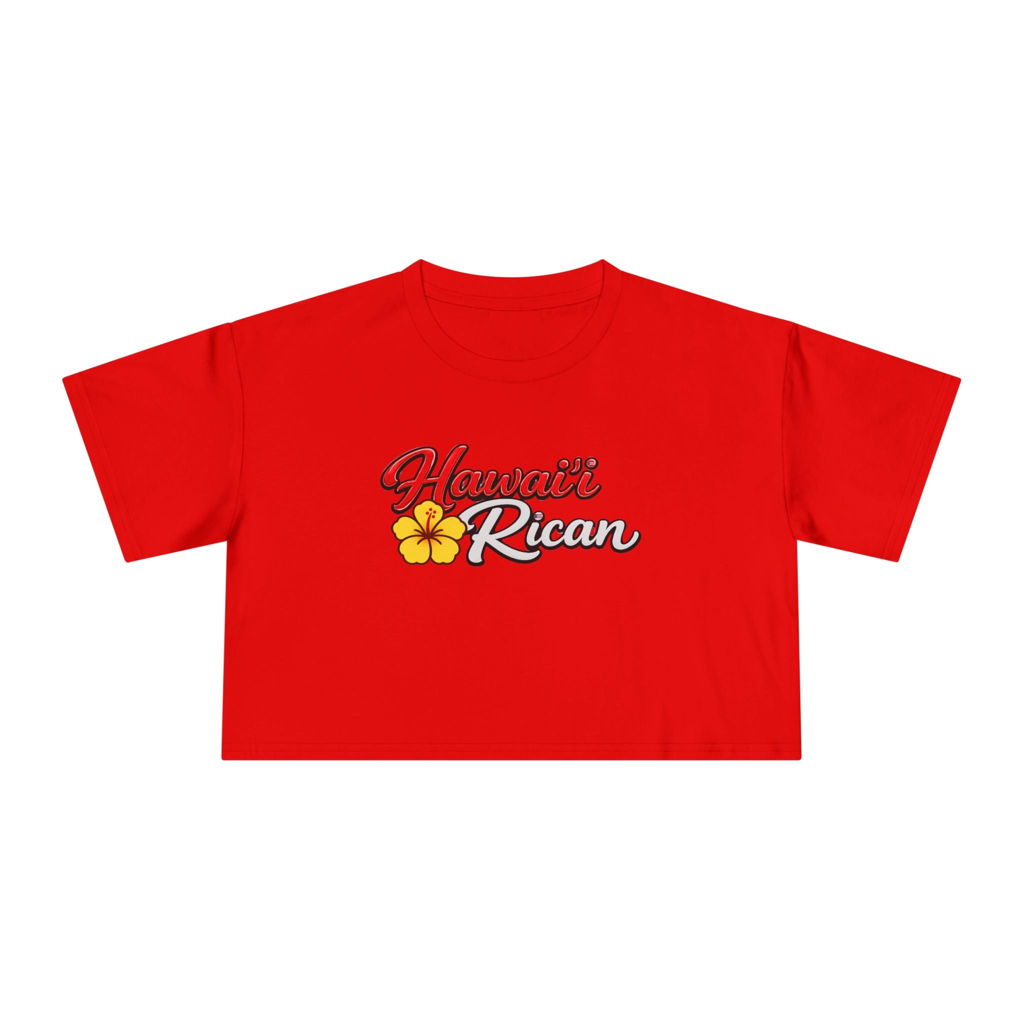 Hawaiian Rican Crop Tee — Floral Island Pride Women’s Top