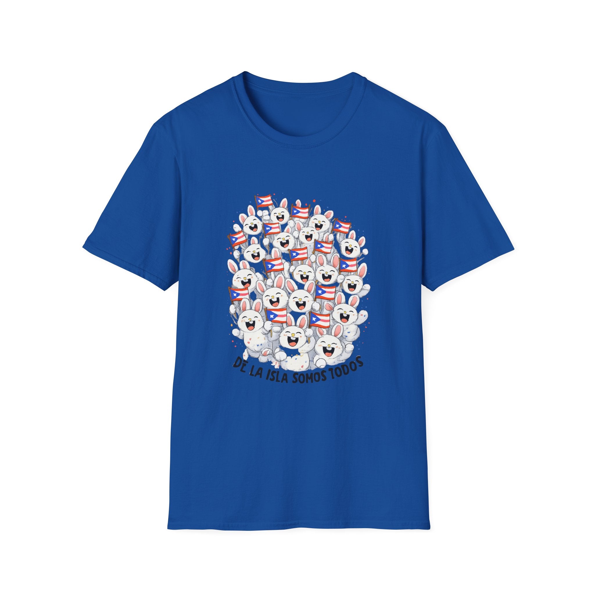 De La Isla Somos Todos T-Shirt — Puerto Rican Pride Flag Cartoon Crew Tee
