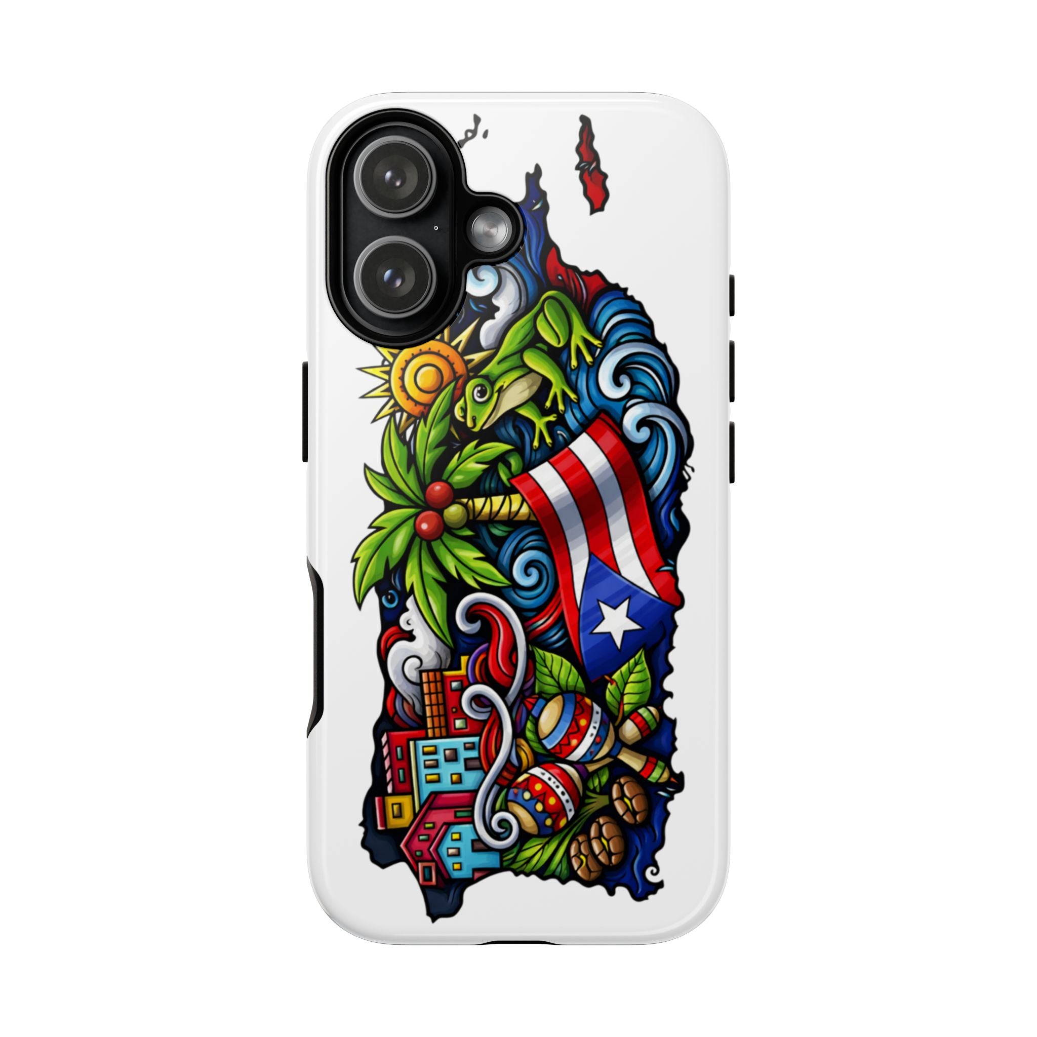 Phone Case — Puerto Rico Flag Tropical Tattoo Design