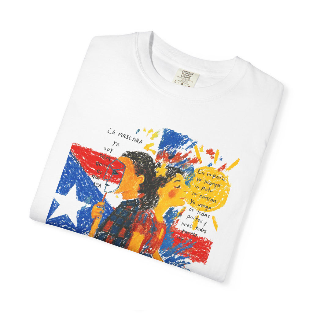 Puerto Rican Flag Art T-Shirt Julia de Burgos homenaje— "The Dua Julia" Illustrated Graphic Tee