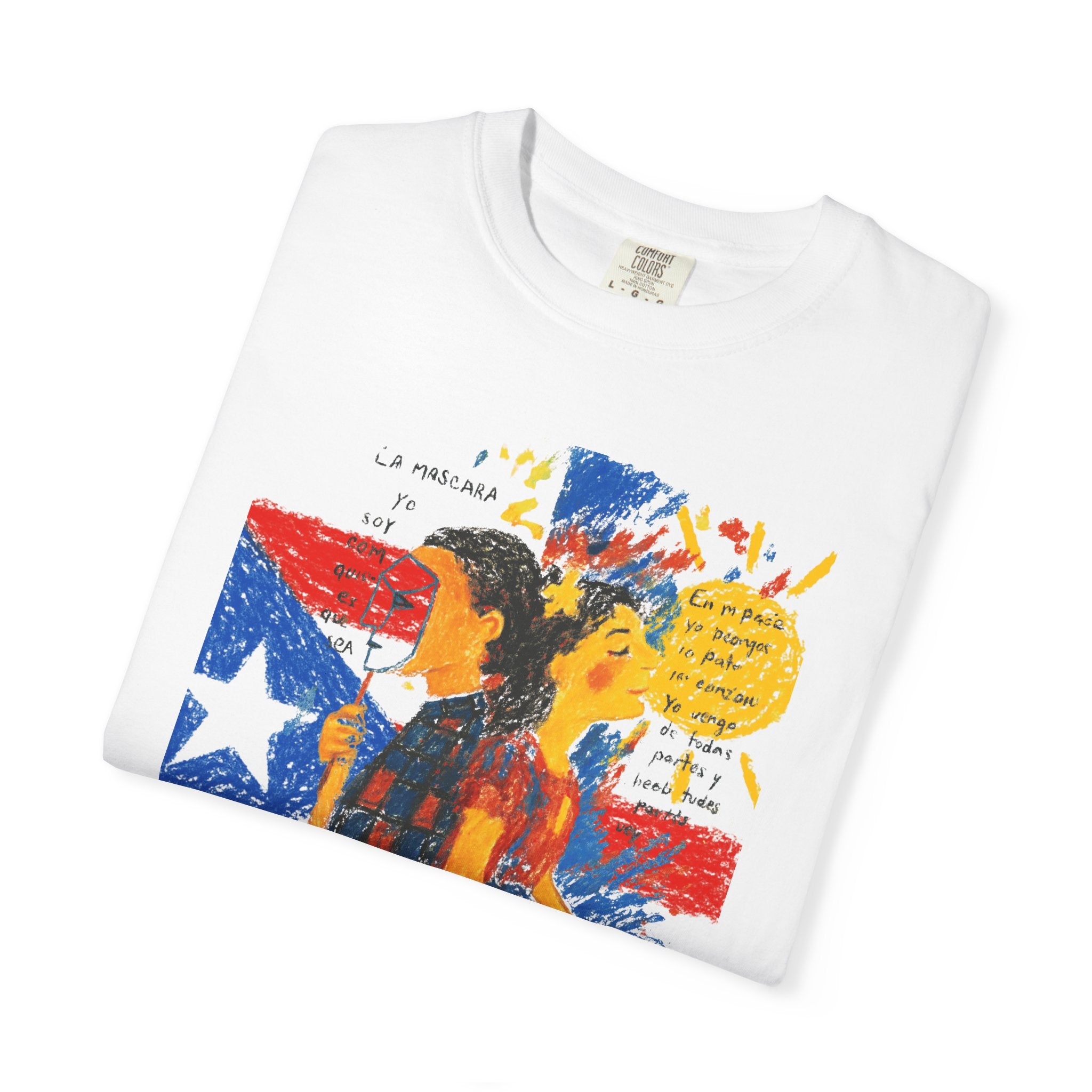 Puerto Rican Flag Art T-Shirt Julia de Burgos homenaje— "The Dua Julia" Illustrated Graphic Tee