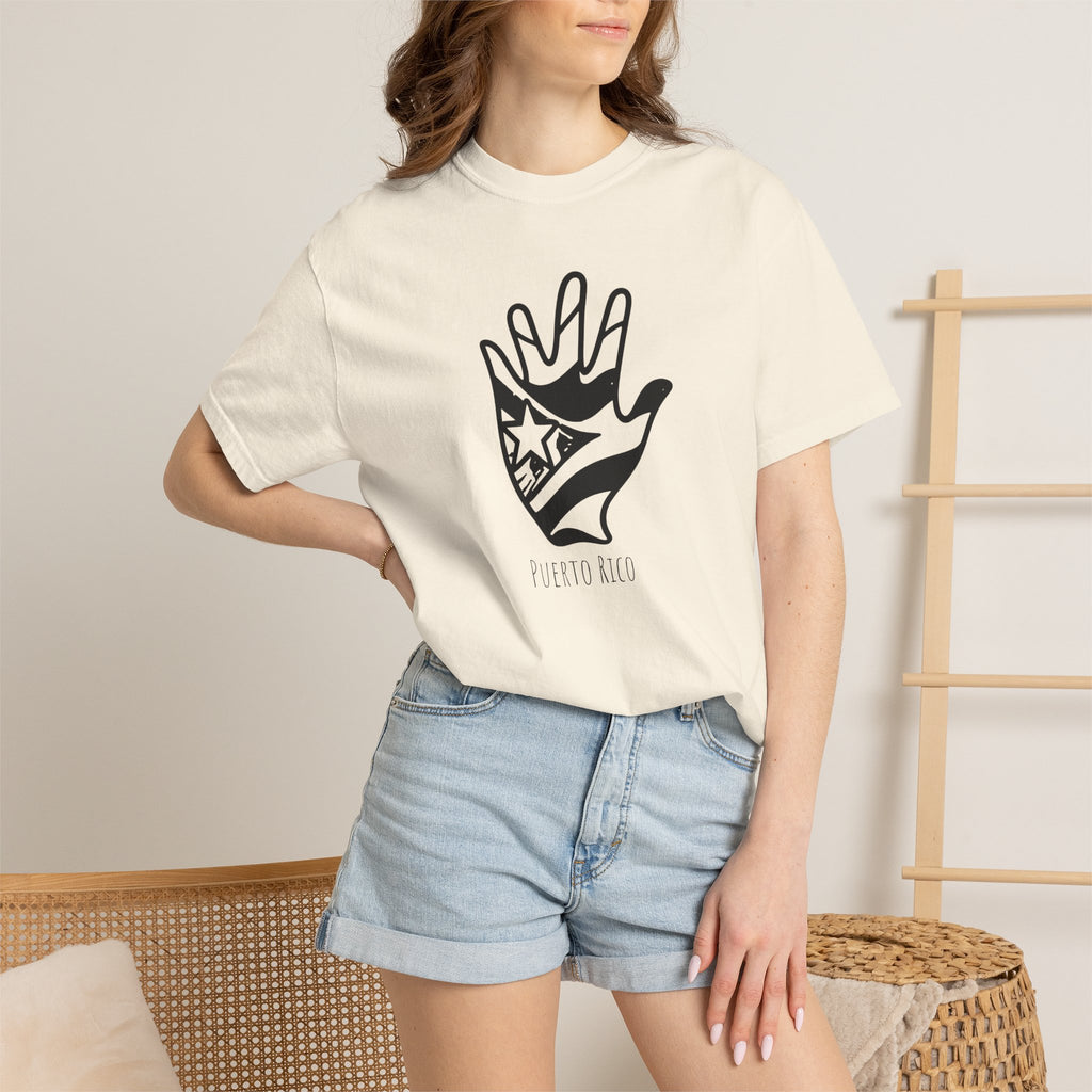 Puerto Rico Hand Graphic T-Shirt — Puerto Rican Flag Palm Tee