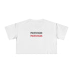 Puerto Rican Crop Tee — 'PUERTO RICAN' Minimalist Pride Women’s Crop Top