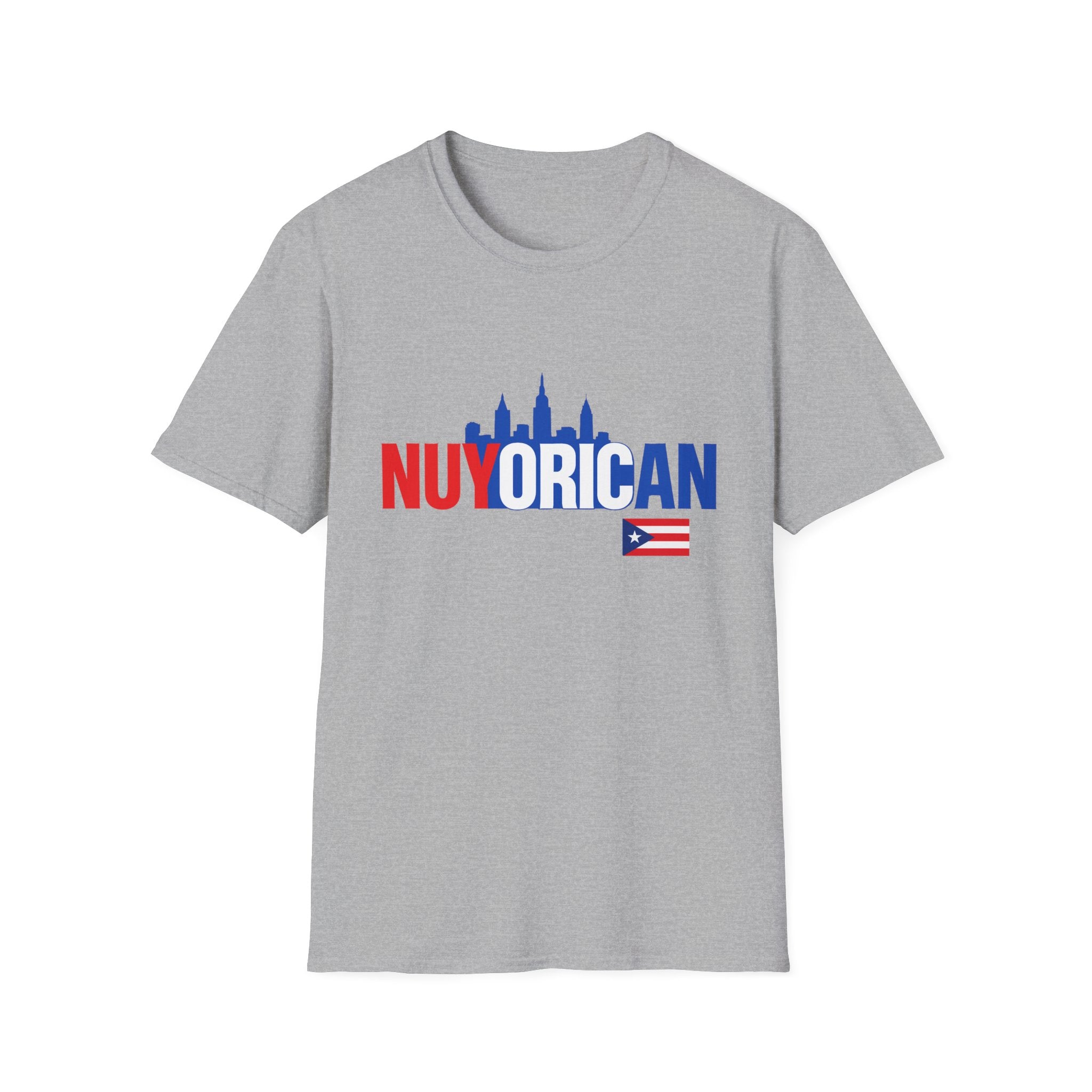 Nuyorican Skyline T-Shirt with Puerto Rico Flag – Retro NYC Pride Tee