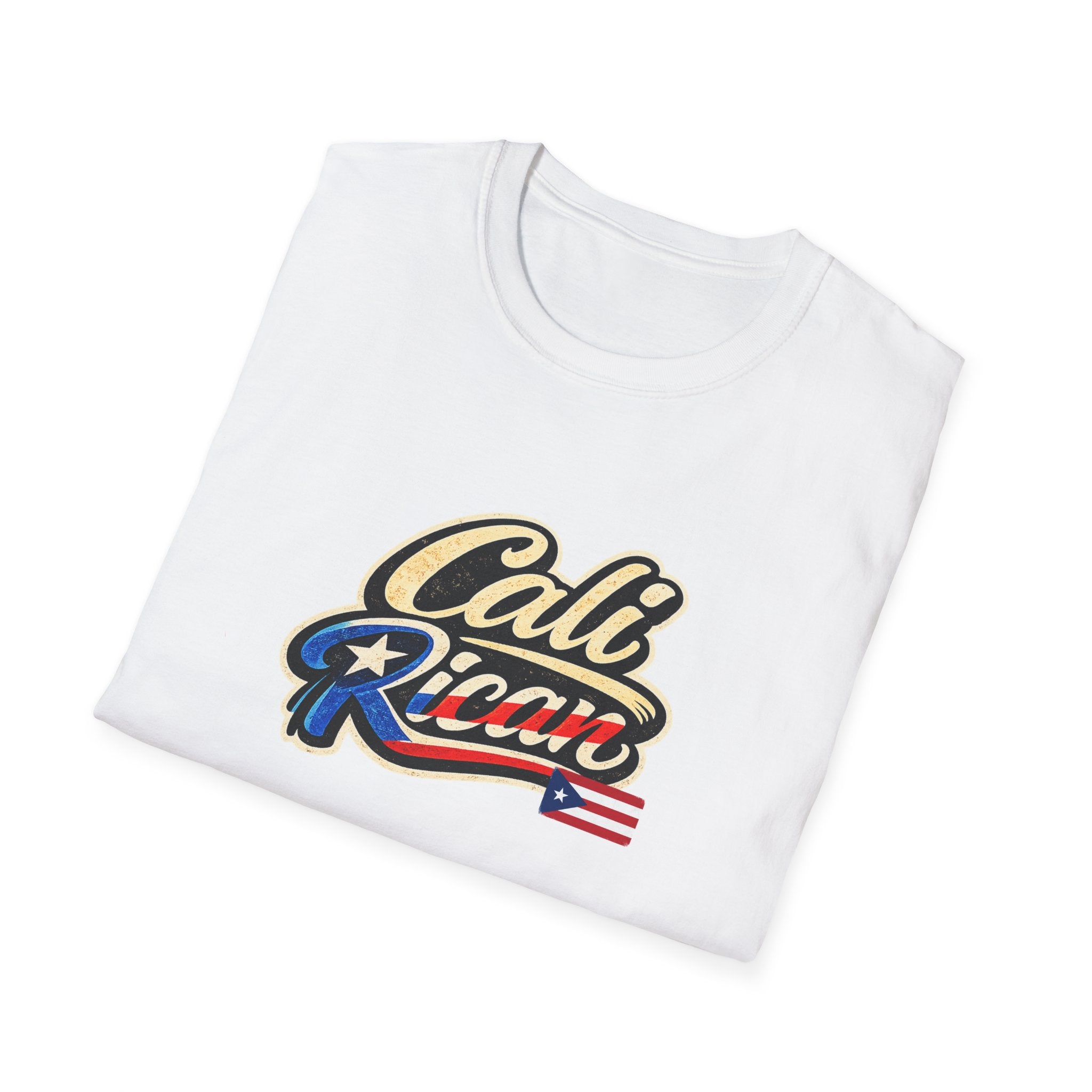 Cali Rican T-Shirt — Retro Puerto Rico Flag Script Tee