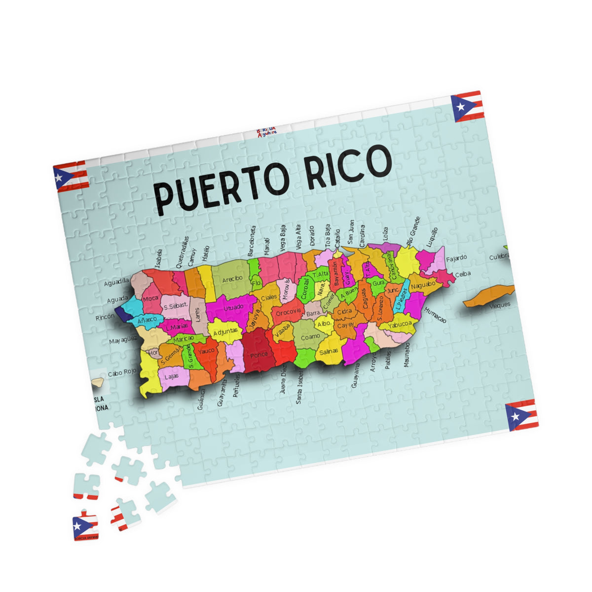 Puerto Rico Map Puzzle 500/1014 Piece | Colorful Municipalities Jigsaw