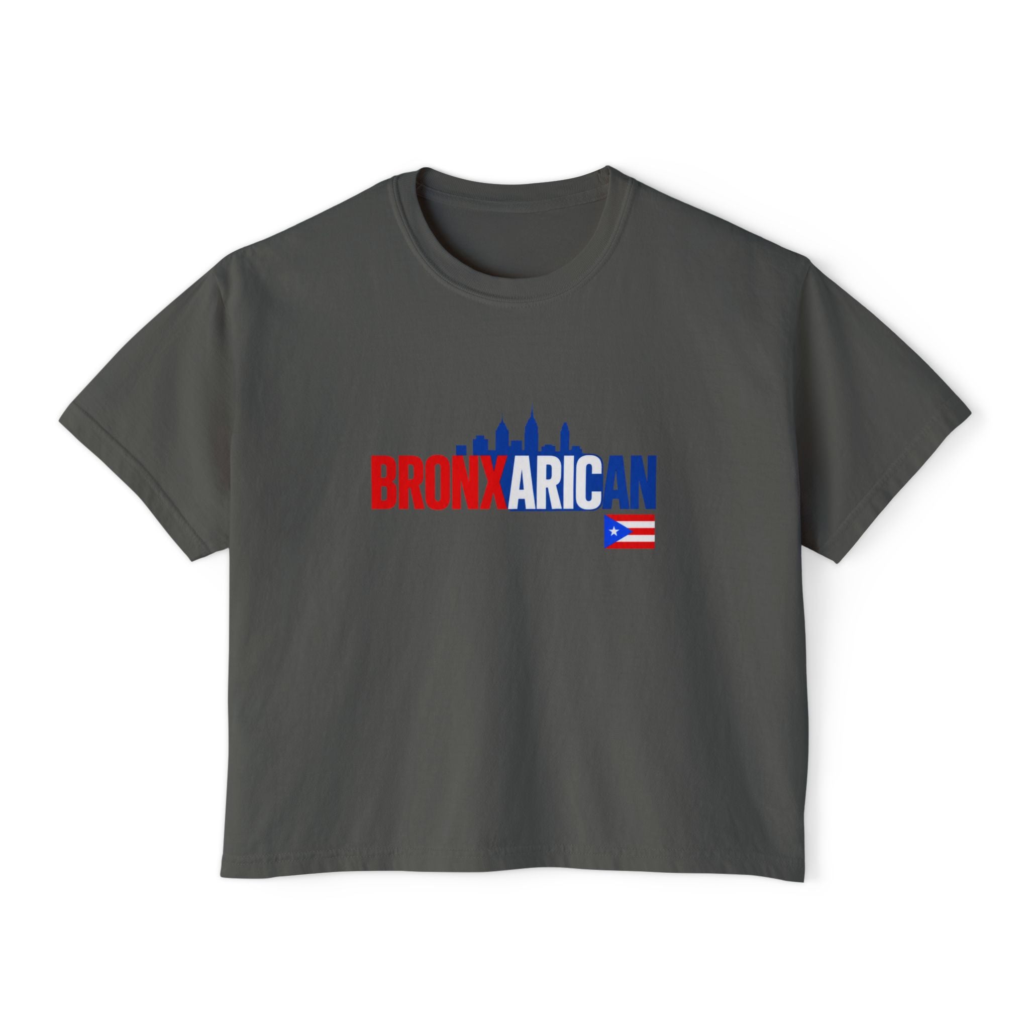 Bronx Rican Women's Boxy Tee – Puerto Rican Pride Skyline Shirt
