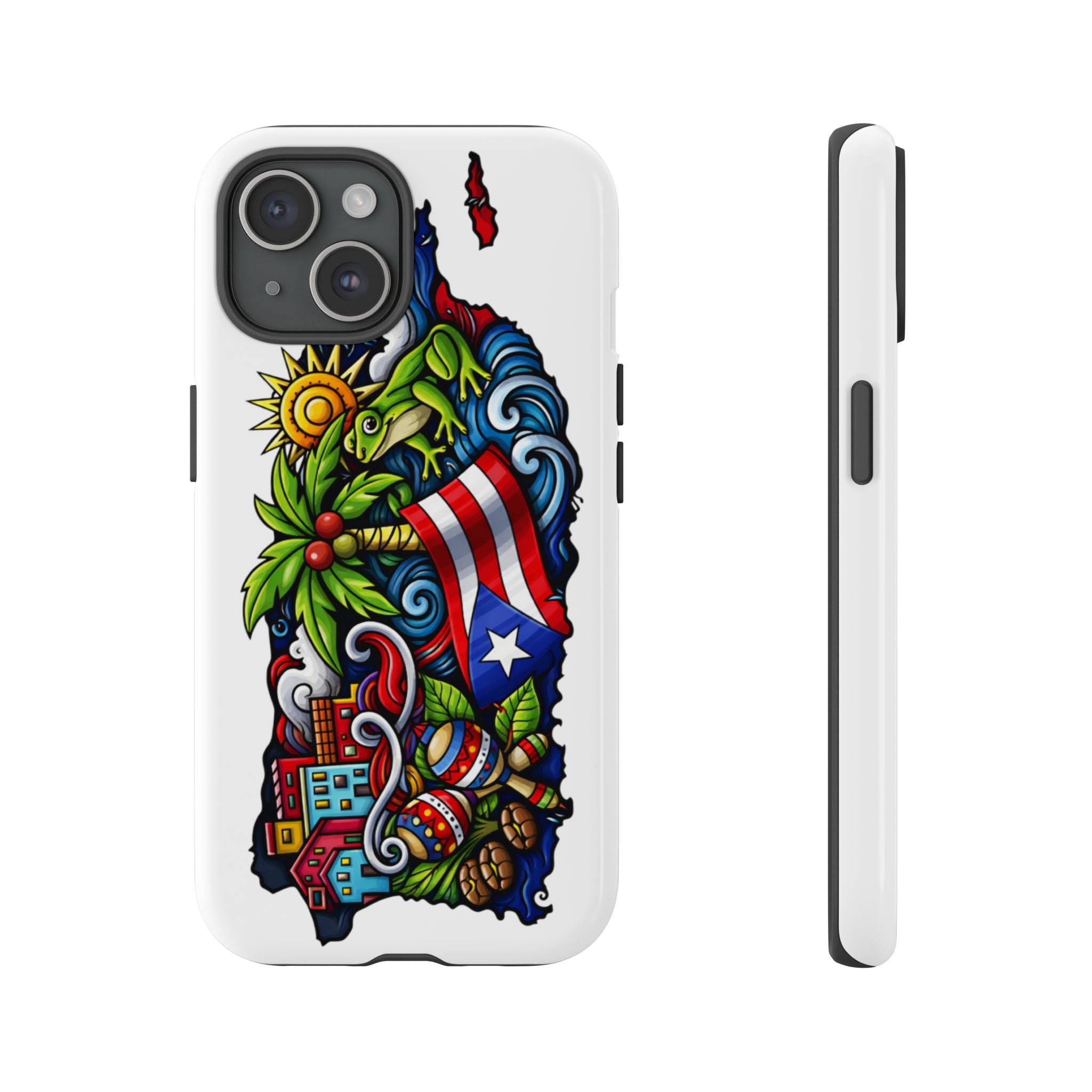 Phone Case — Puerto Rico Flag Tropical Tattoo Design