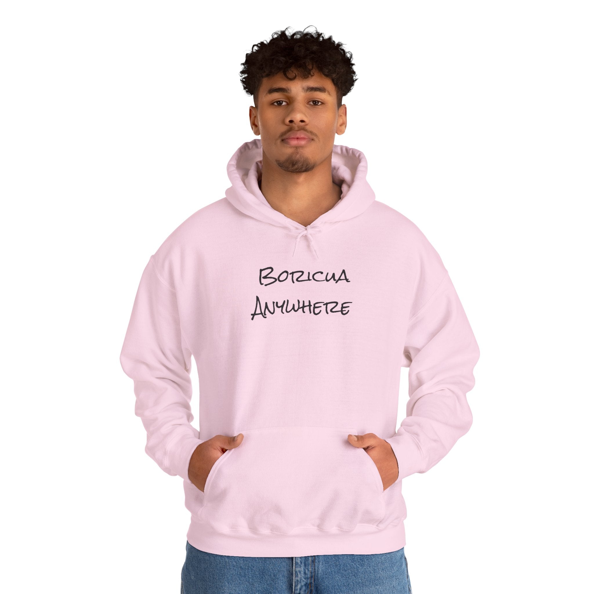 Boricua Anywhere Hoodie — Puerto Rican Pride Script Pullover