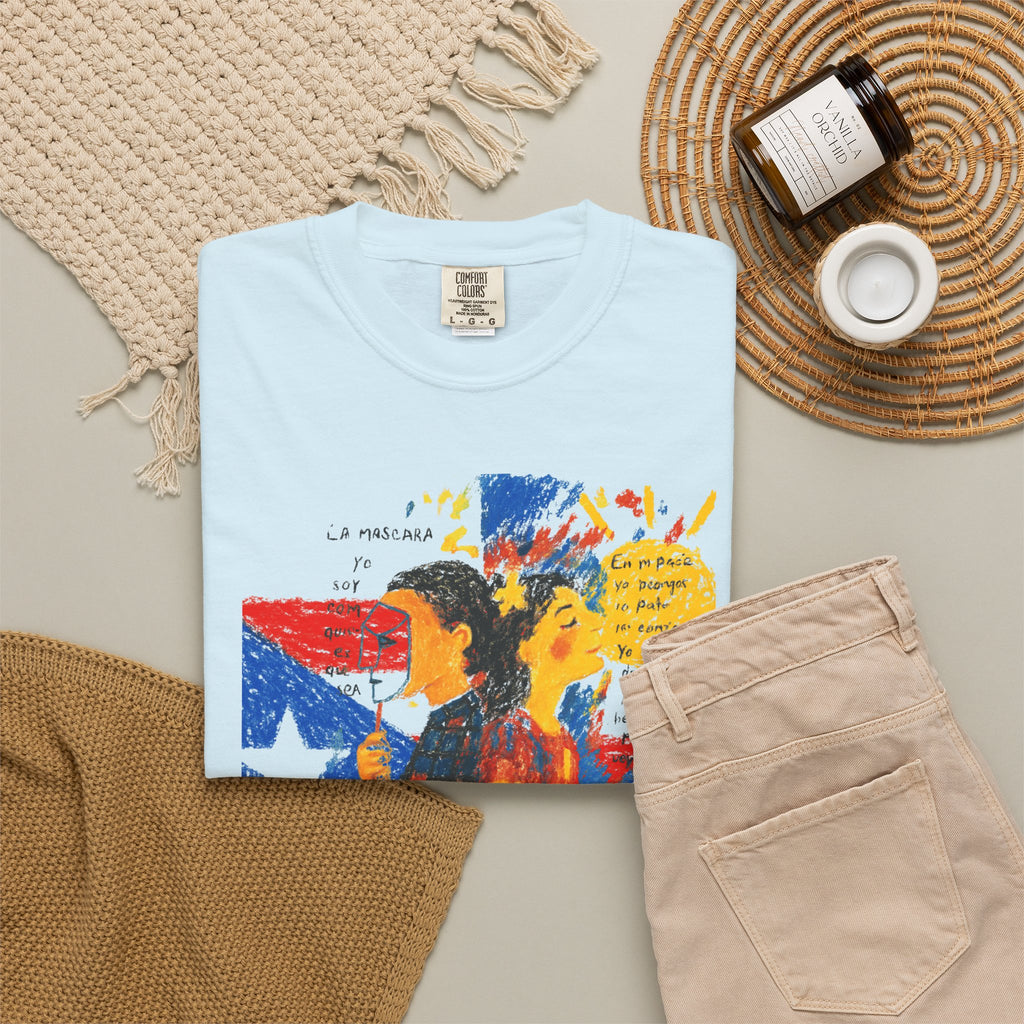 Puerto Rican Flag Art T-Shirt Julia de Burgos homenaje— "The Dua Julia" Illustrated Graphic Tee