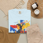 Puerto Rican Flag Art T-Shirt Julia de Burgos homenaje— "The Dua Julia" Illustrated Graphic Tee
