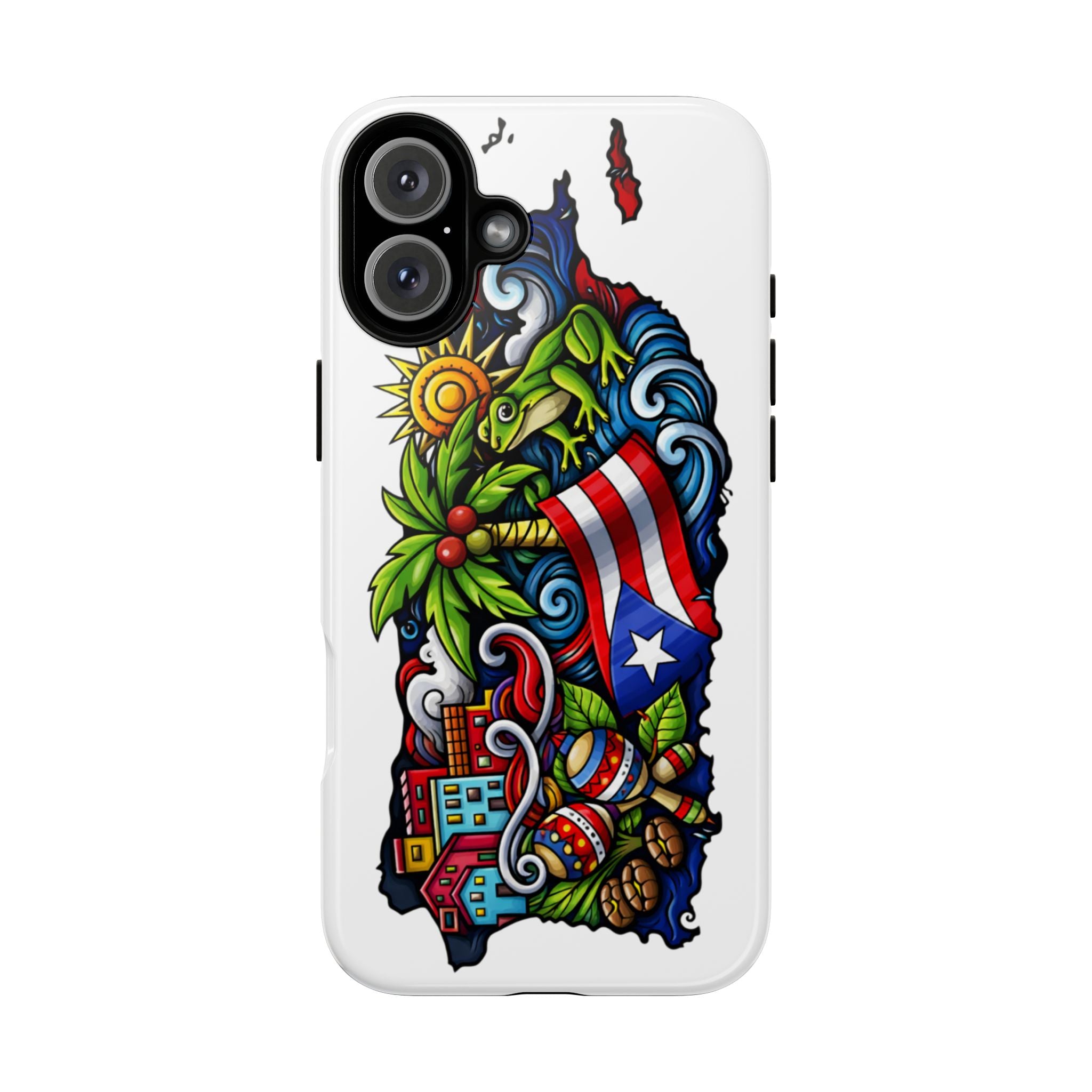 Phone Case — Puerto Rico Flag Tropical Tattoo Design
