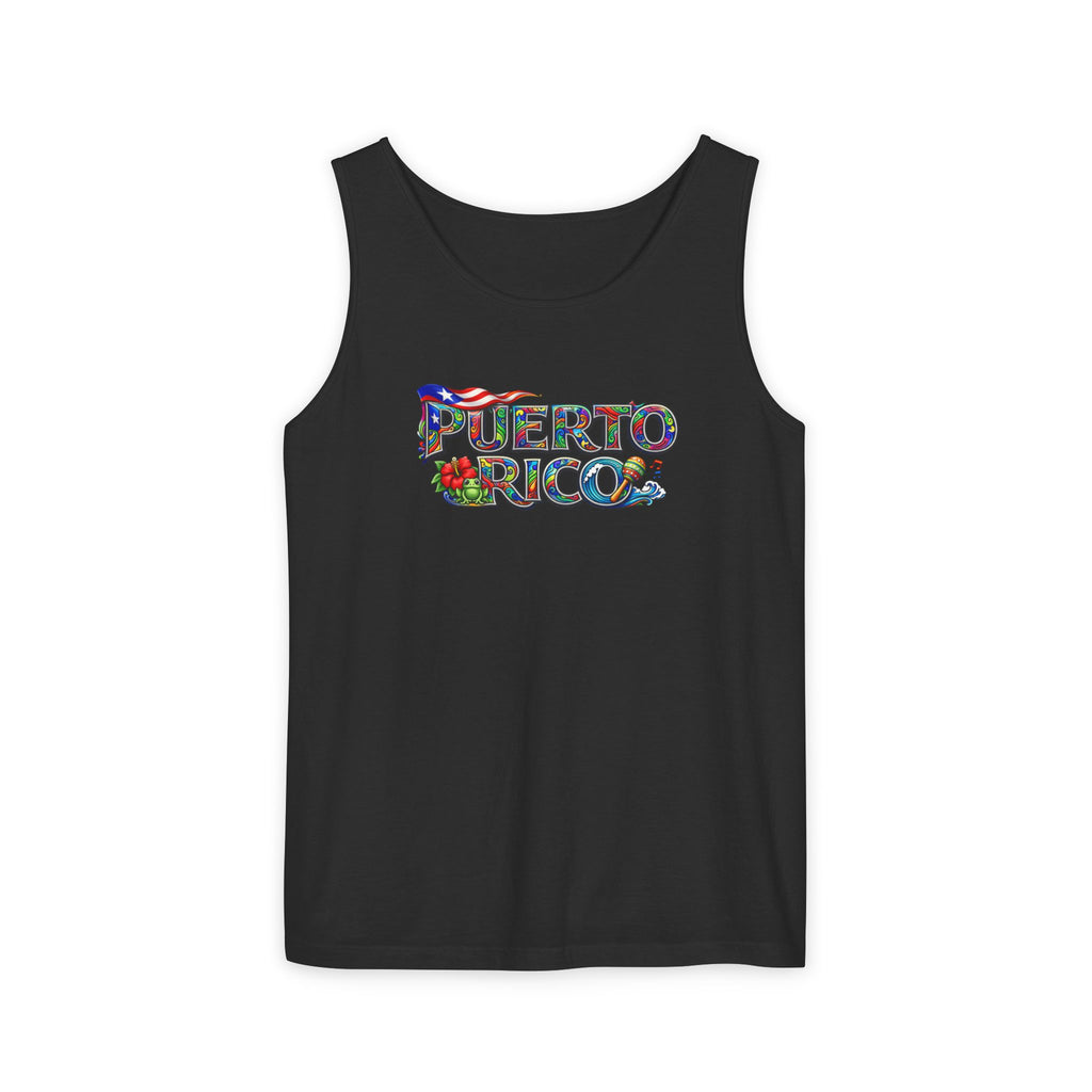 Puerto Rico Floral Tank Top – Tropical Island Pride Sleeveless Tee