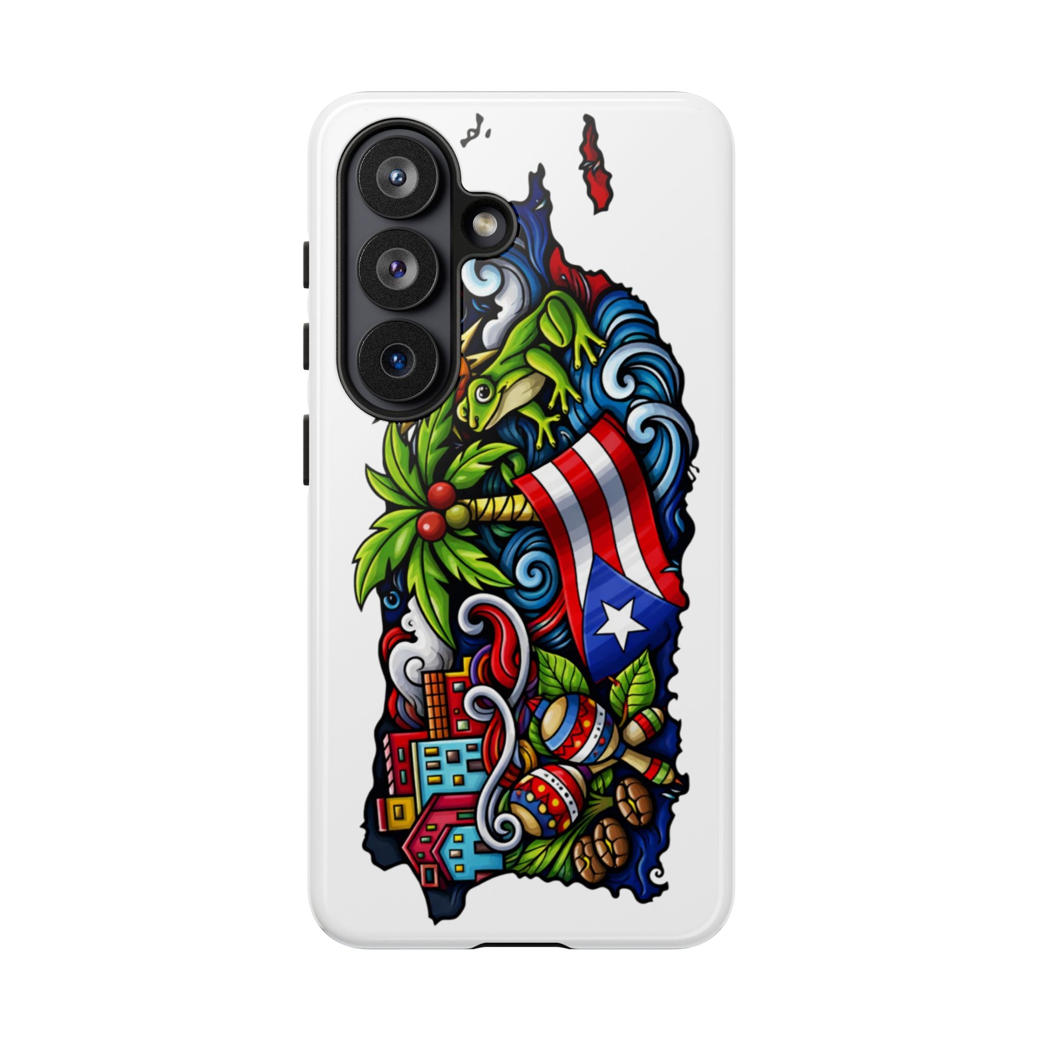 Phone Case — Puerto Rico Flag Tropical Tattoo Design