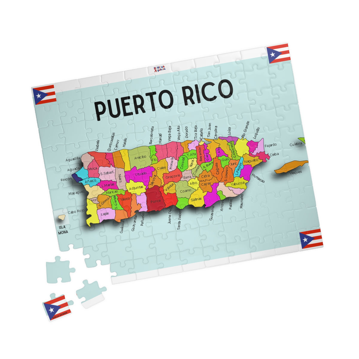 Puerto Rico Map Puzzle 500/1014 Piece | Colorful Municipalities Jigsaw