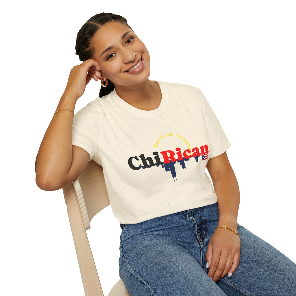 Chirican Pride T-Shirt — Puerto Rican Flag & City Skyline Graphic