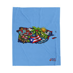 Puerto Rico Velveteen Plush Blanket