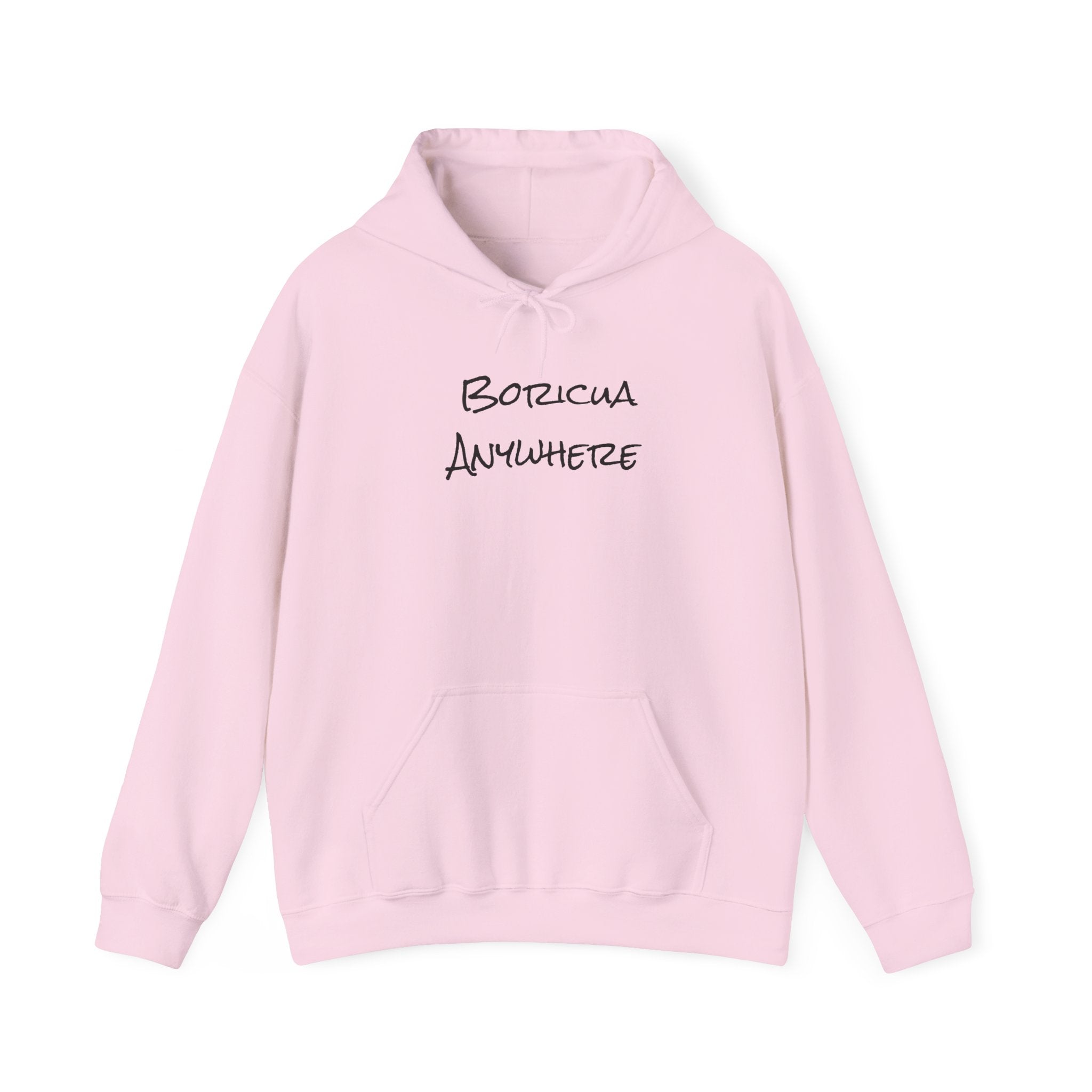 Boricua Anywhere Hoodie — Puerto Rican Pride Script Pullover