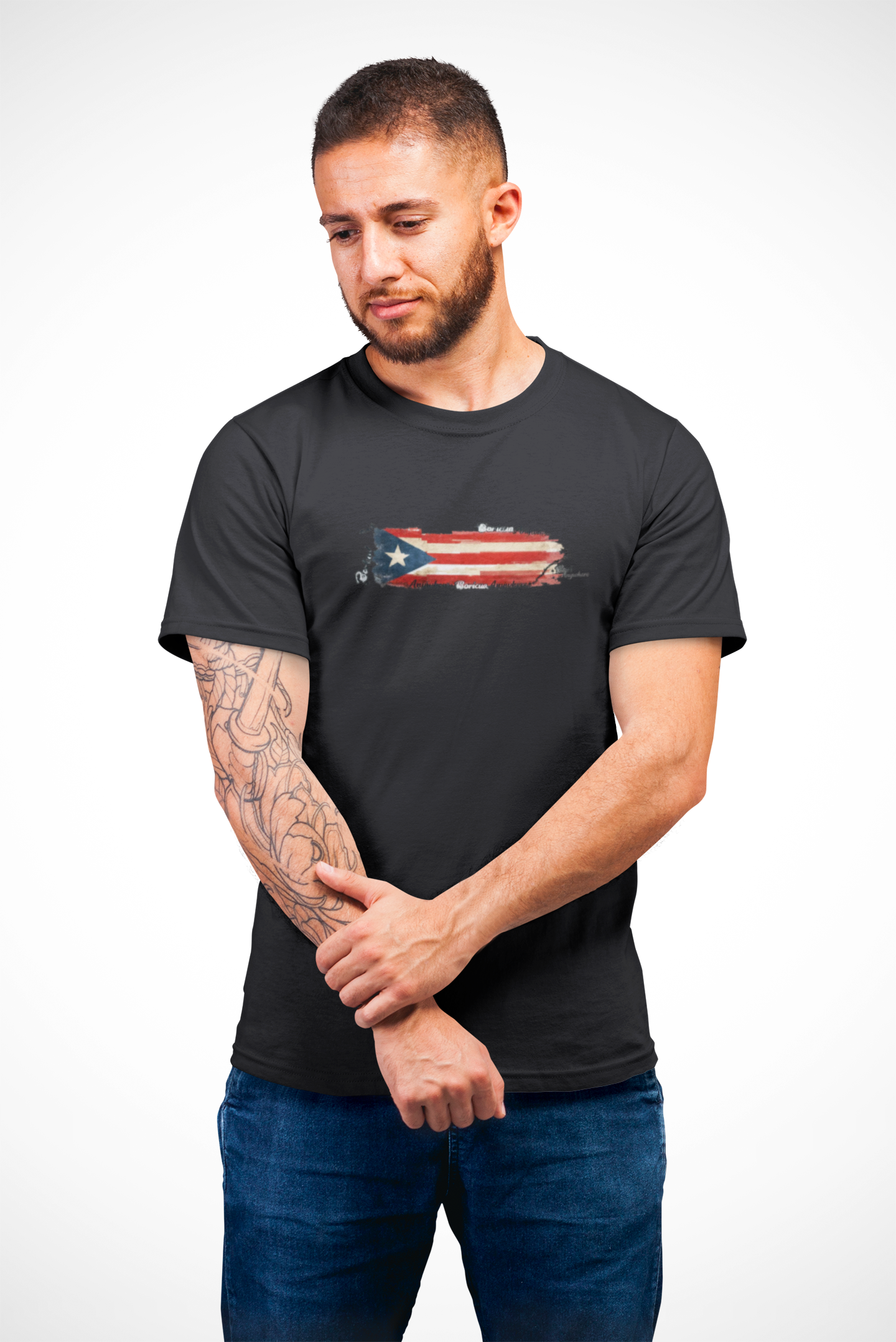 Unisex HD Cotton™ Puerto Rican Flag T-shirt Boricua Anywhere Map