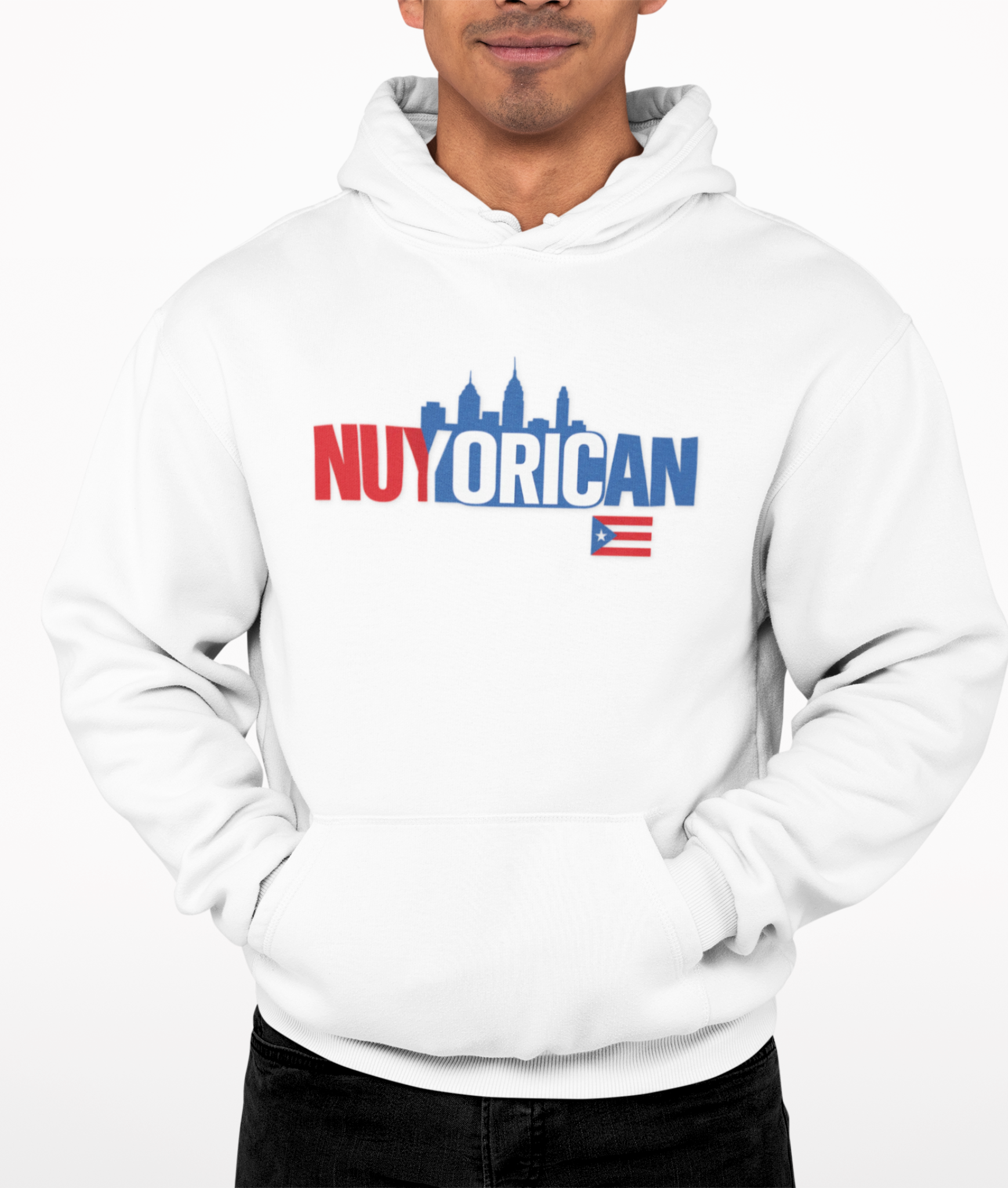 Nuyorican NYC Skyline Hoodie – Puerto Rican Pride Sweatshirt with Flag