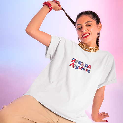Boricua Anywhere T‑Shirt — Puerto Rican Pride Red & Blue Graphic Tee