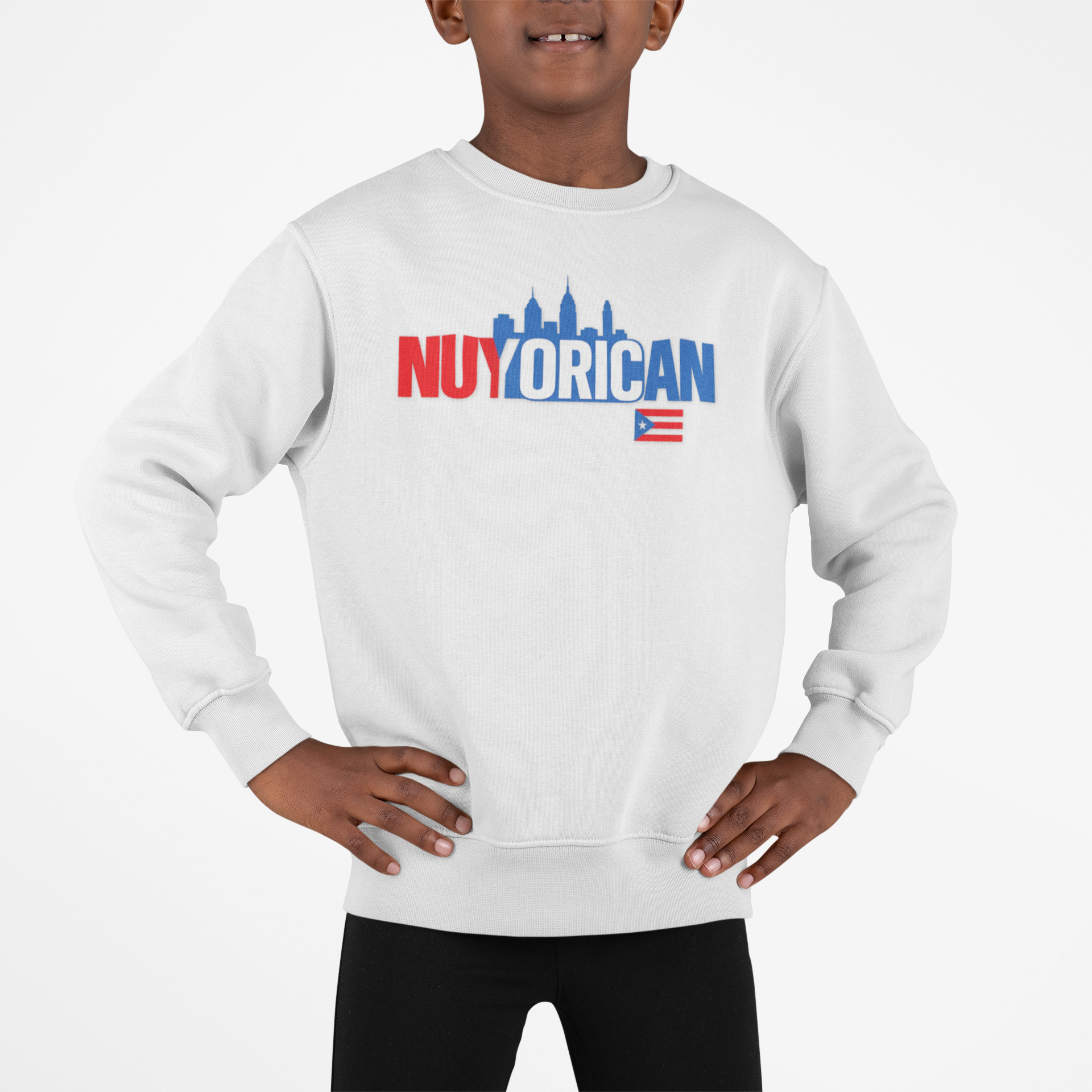 NuYorican Kids Sweatshirt – Puerto Rican NYC Skyline Pride Pullover