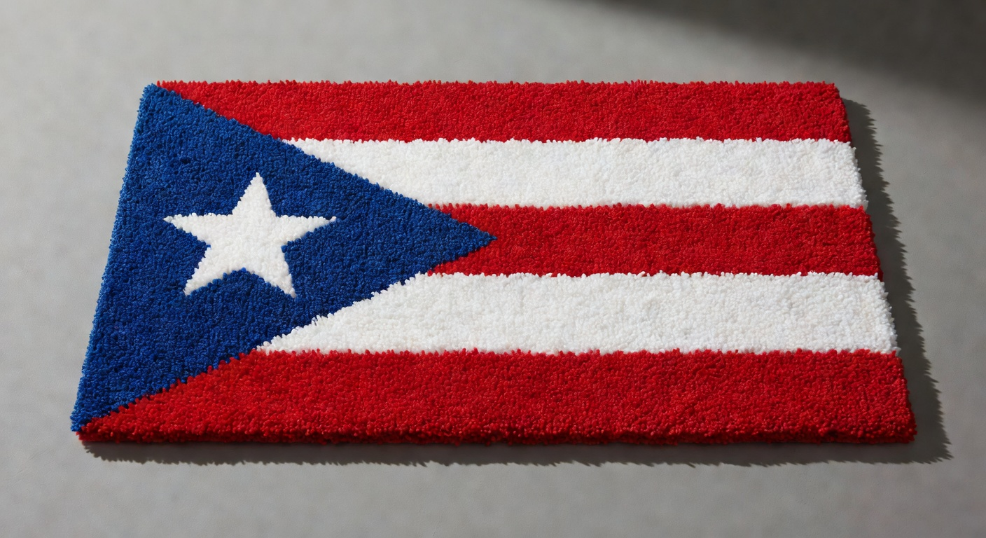 Puerto Rico Flag Doormat — Polyester Welcome Mat
