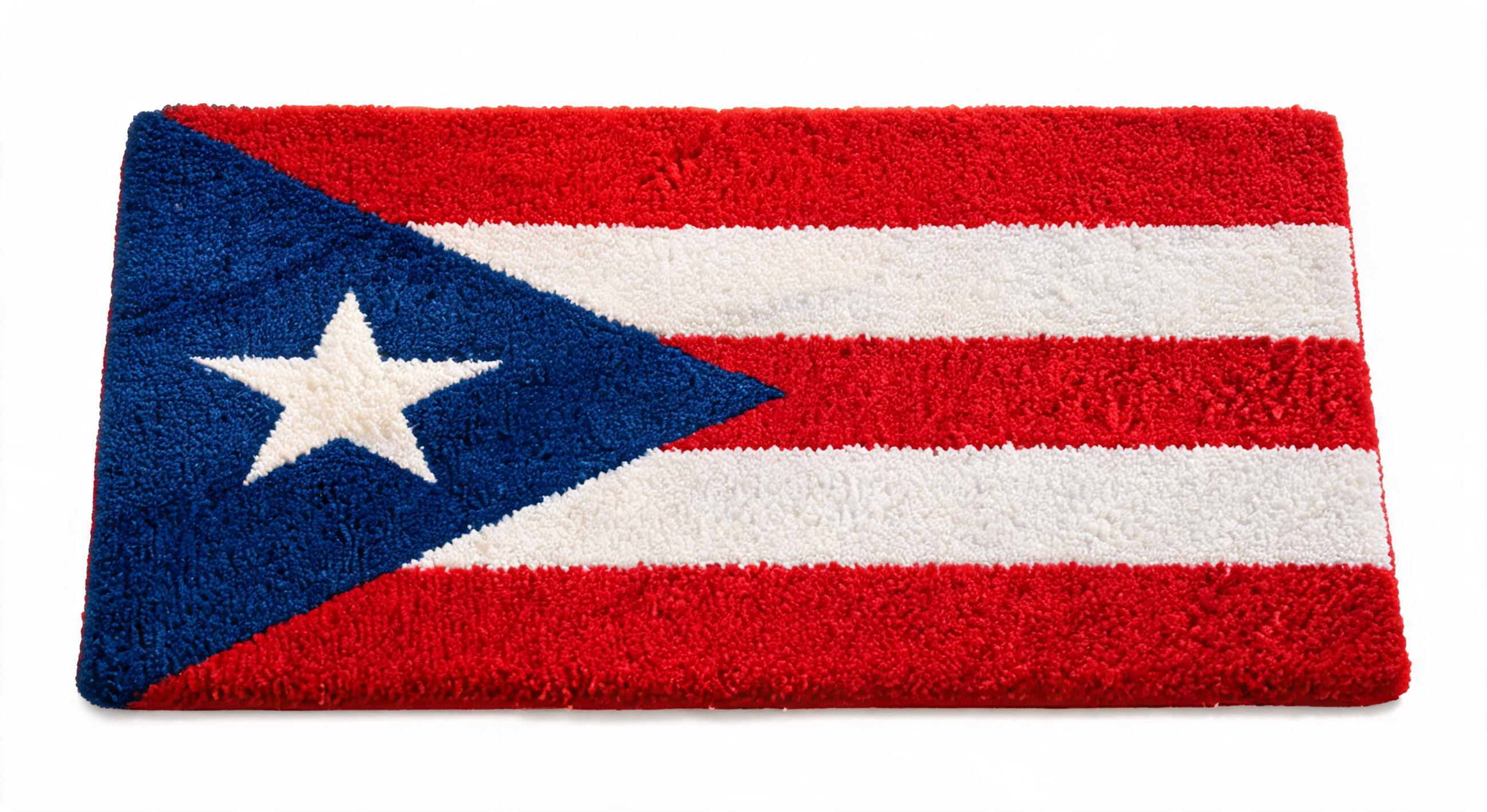 Puerto Rico Flag Doormat — Polyester Welcome Mat