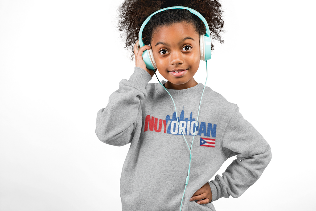 NuYorican Kids Sweatshirt – Puerto Rican NYC Skyline Pride Pullover