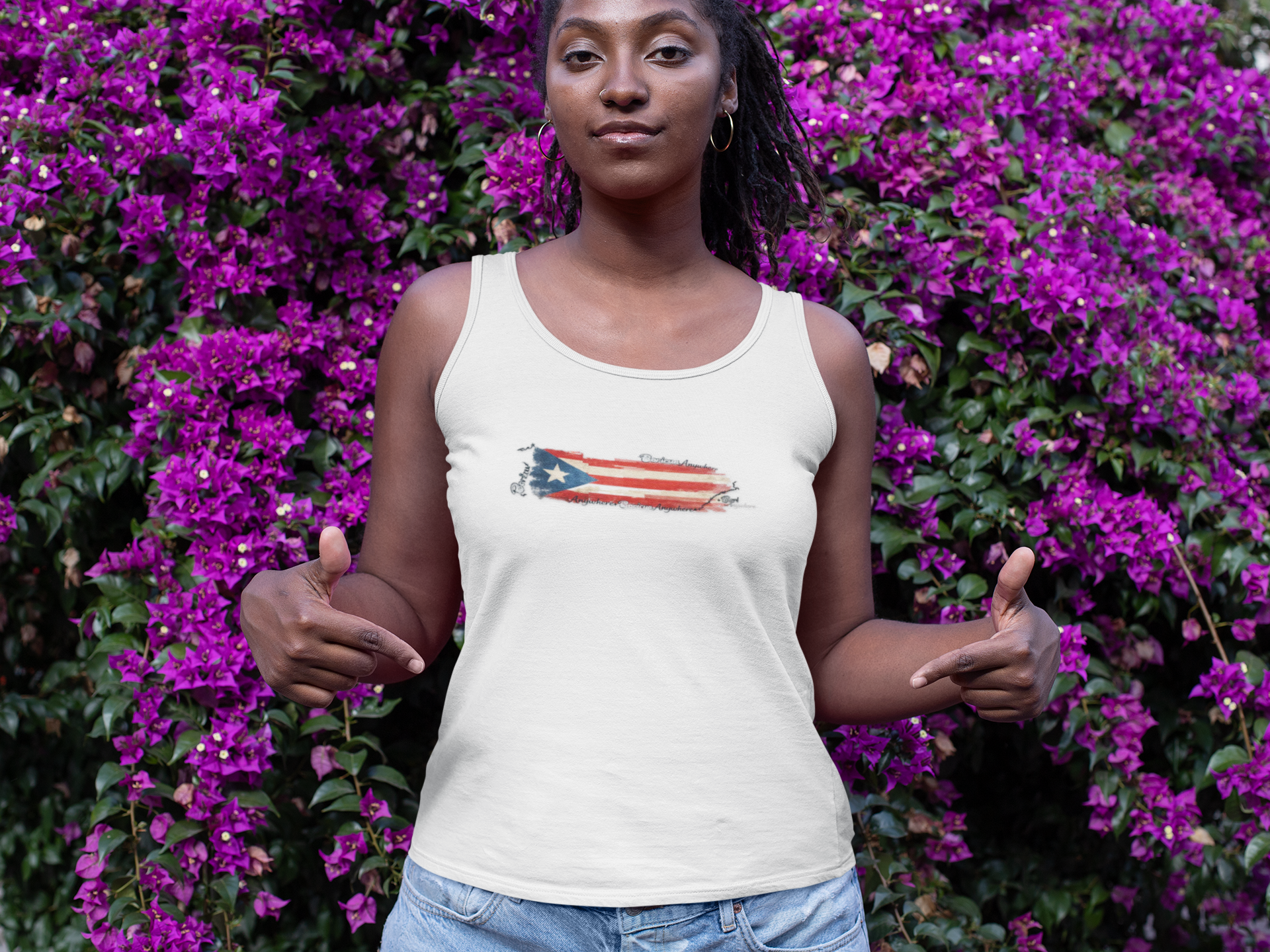 Puerto Rico Flag Tank Top — Distressed Boricua Anywhere Tank