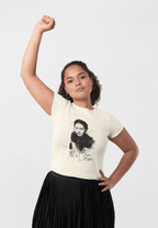 Boxy Tee — Vintage Portrait Graphic "Julia de Burgos" poem Women's Cropped T-Shirt