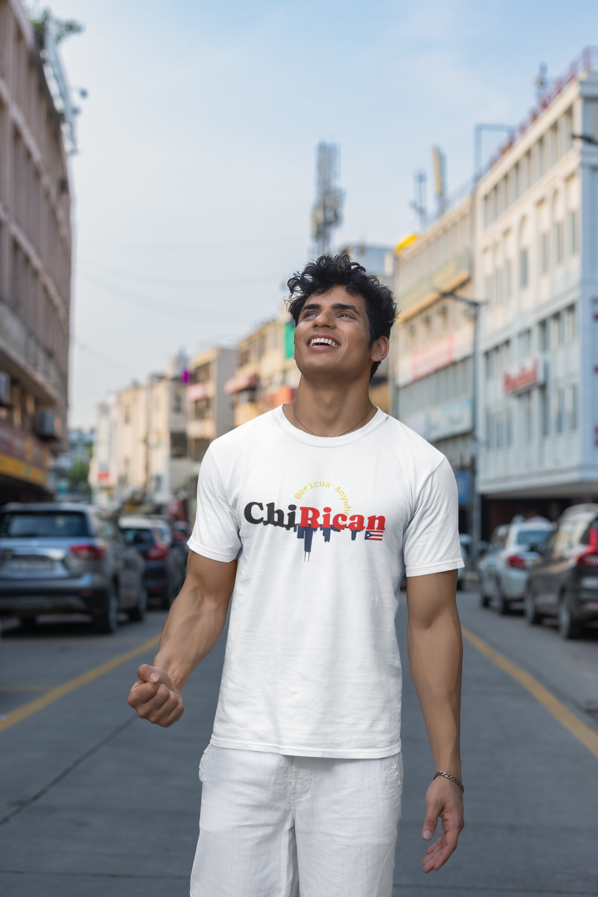 Chirican Pride T-Shirt — Puerto Rican Flag & City Skyline Graphic