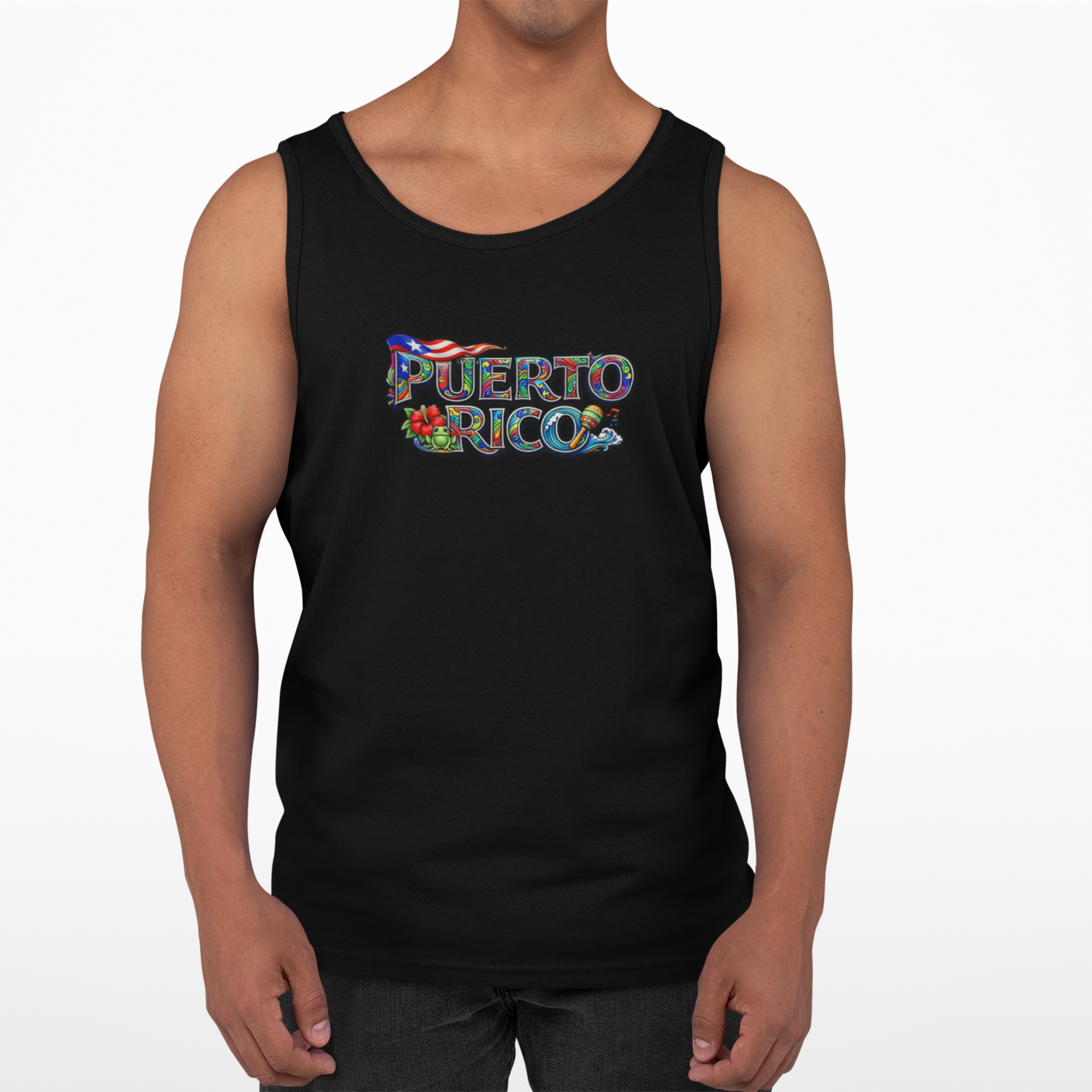 Puerto Rico Floral Tank Top – Tropical Island Pride Sleeveless Tee
