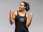 Heart Shield Tank Top — Cute Pixel Heart with Boricua Sunglasses Graphic