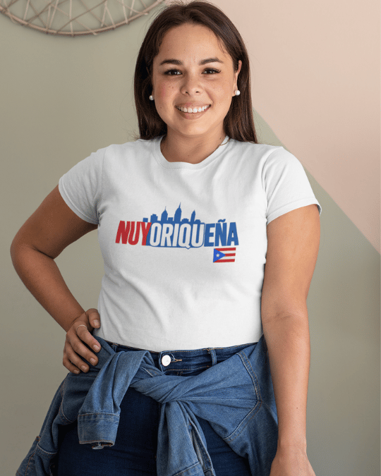 Nuyoriqueña Boxy Tee — Puerto Rican NYC Skyline Crop T-Shirt