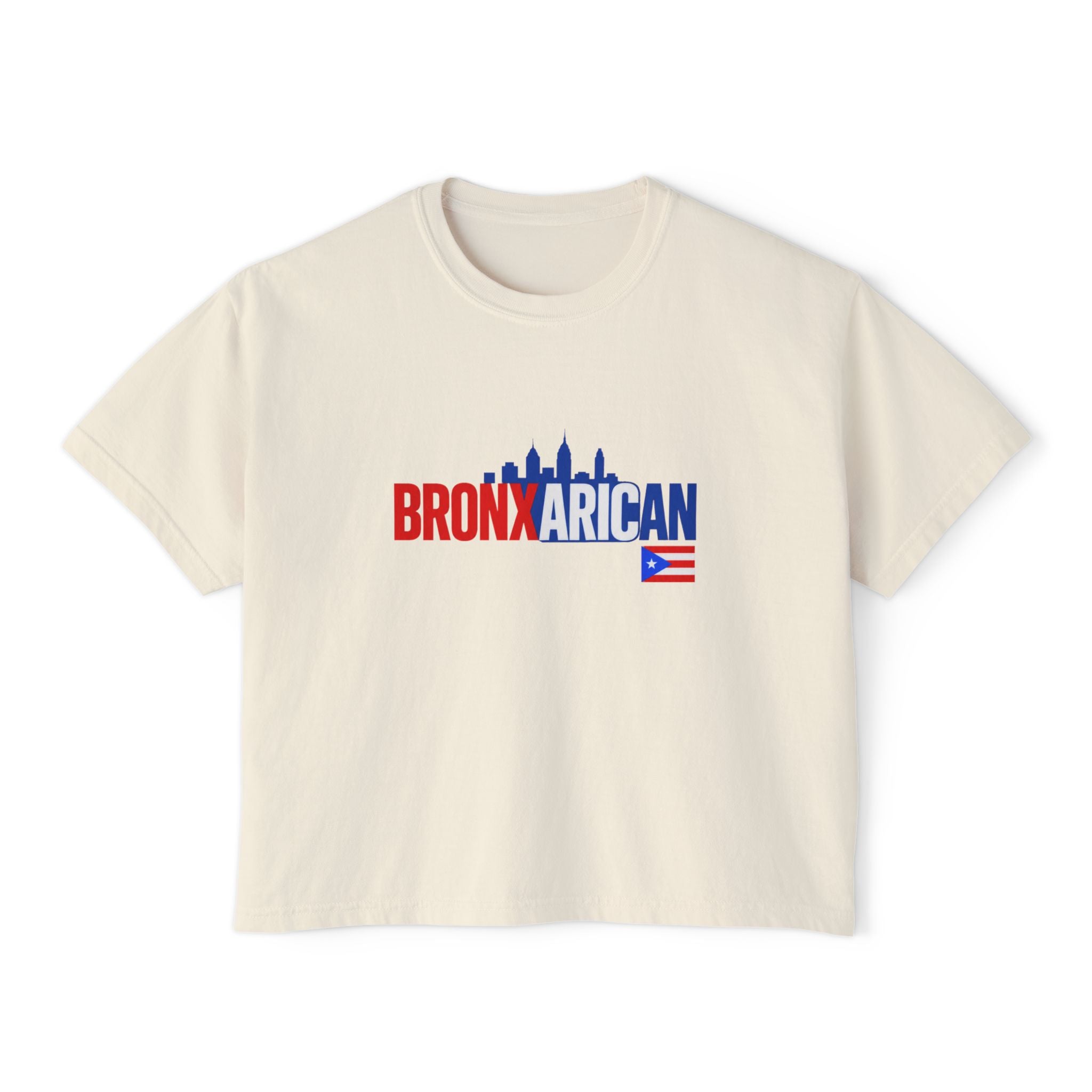 Bronx Rican Women's Boxy Tee – Puerto Rican Pride Skyline Shirt